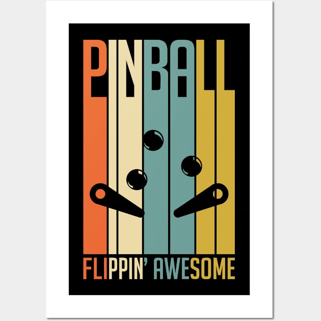 Pinball Flippin Awesome Retro Pinball Game Wall Art by We Print On Gifts